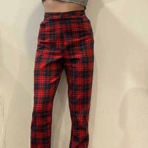 Red and Black Plaid Pants